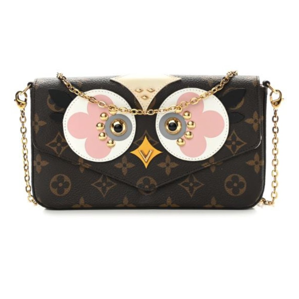 Louis Vuitton Owl Design Crossbody Bag in Pink and Brown